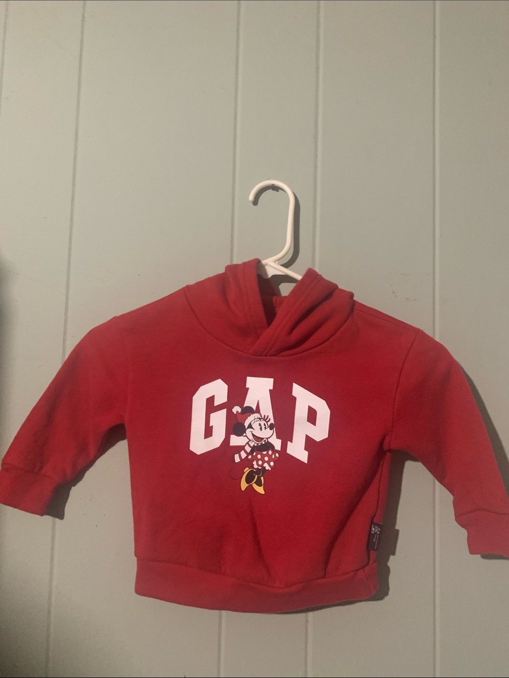 GAP Red Kids Hooded Sweatshirt with Minnie Mouse Graphic